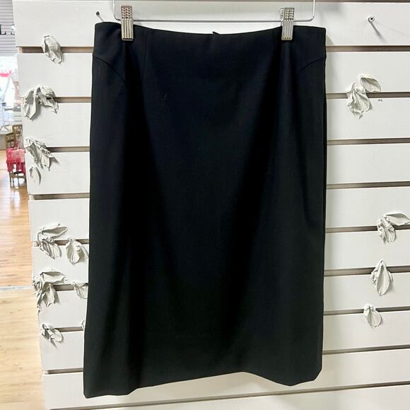 Escada Wool Blend High Waisted Knee Length Pencil Skirt Black Women's 38 / US 6